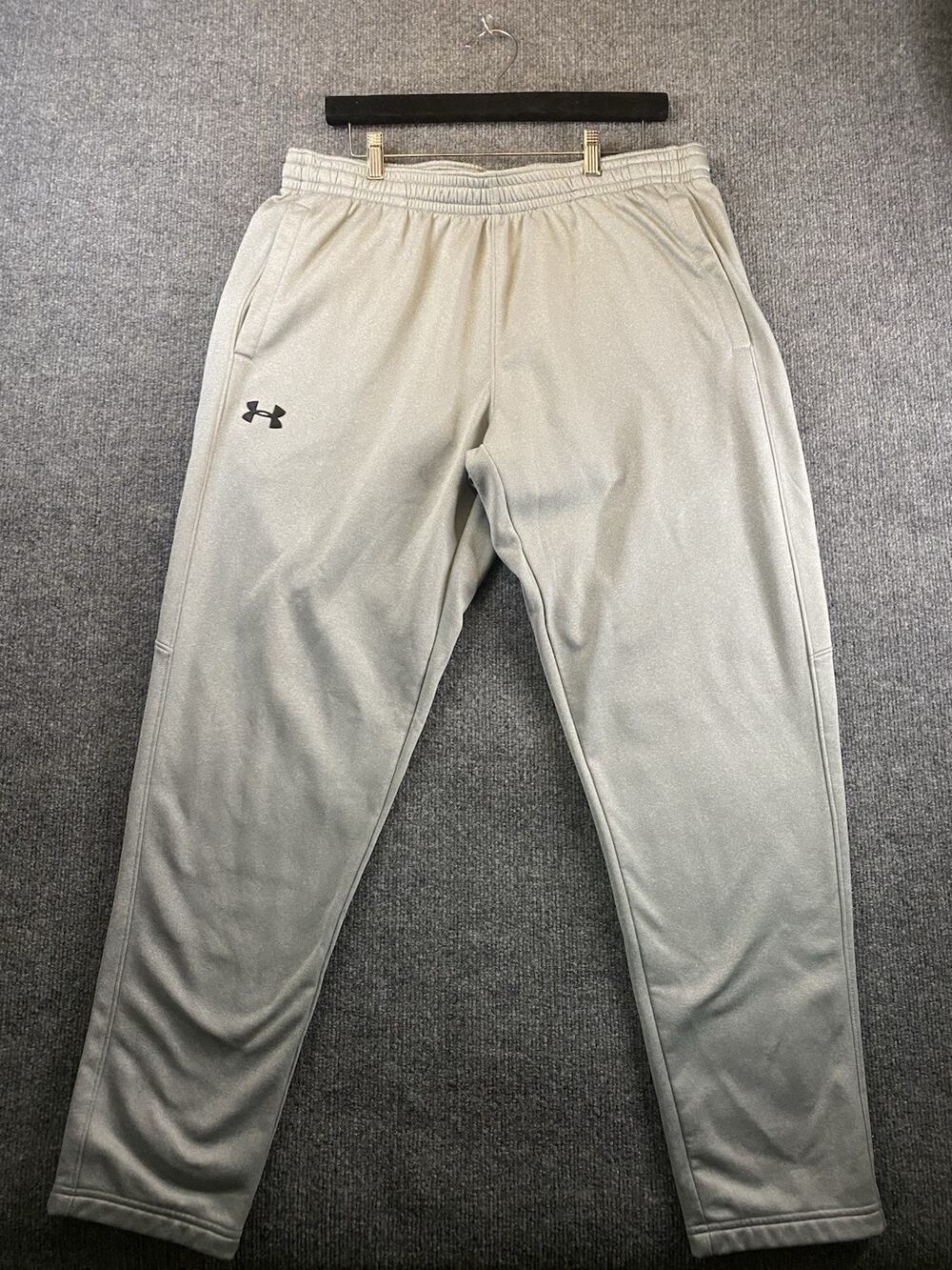 Under Armour Sweatpants Men's XL Grey Fleece Lined Straight Running Performance